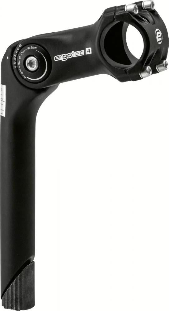Ergotec Octopus 2 Vorbau 90 Millimeter Niro 1 Zoll 25,4 Millimeter Schaft 31,8 Millimeter Lenkerklemmung winkelverstellbar schwarz