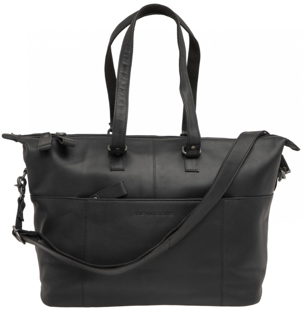 New Looxs Radtasche Verla Leather Black 15" Notebook Black - elegante Fahrrad-Schultertasche