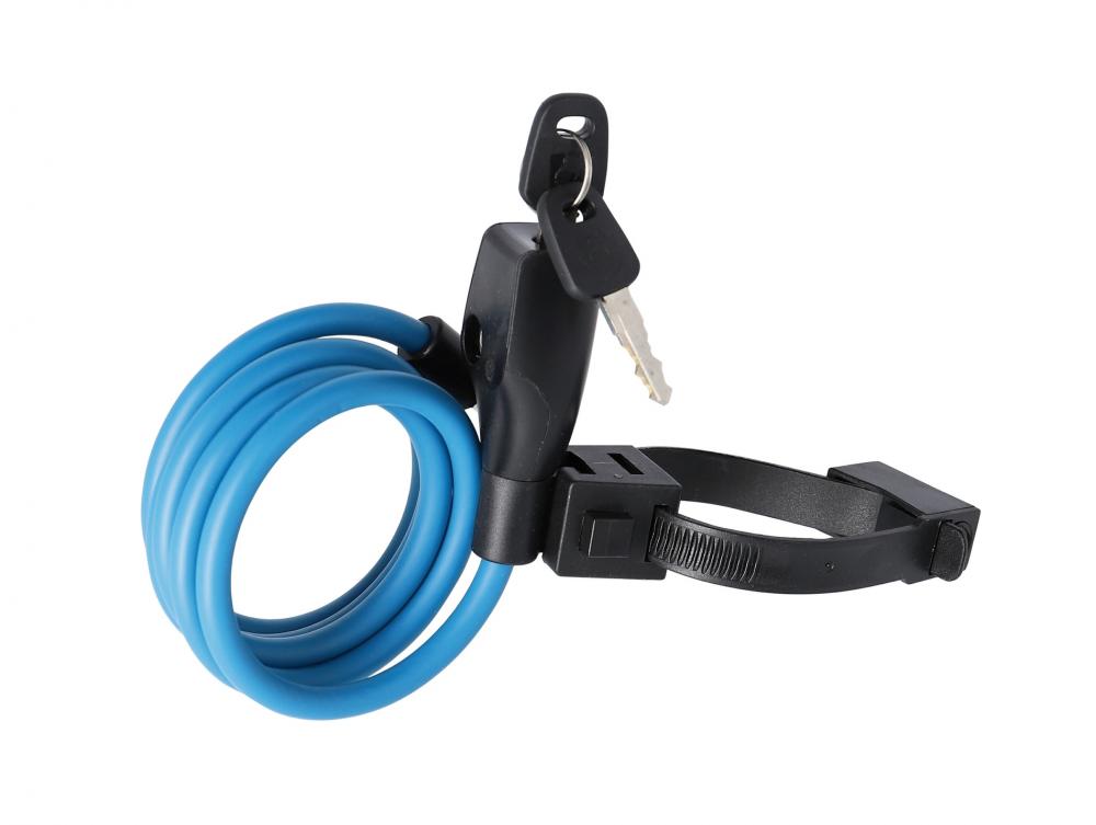 AXA Resolute 8-120 Kabelschloss 120 cm - Stahlkabel Fahrradschloss für Kinderrad & City-Bike (Blau)