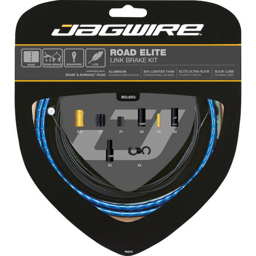 Jagwire Bremszugset Road Elite Link Standard Blau - leichtes, steifes Upgrade
