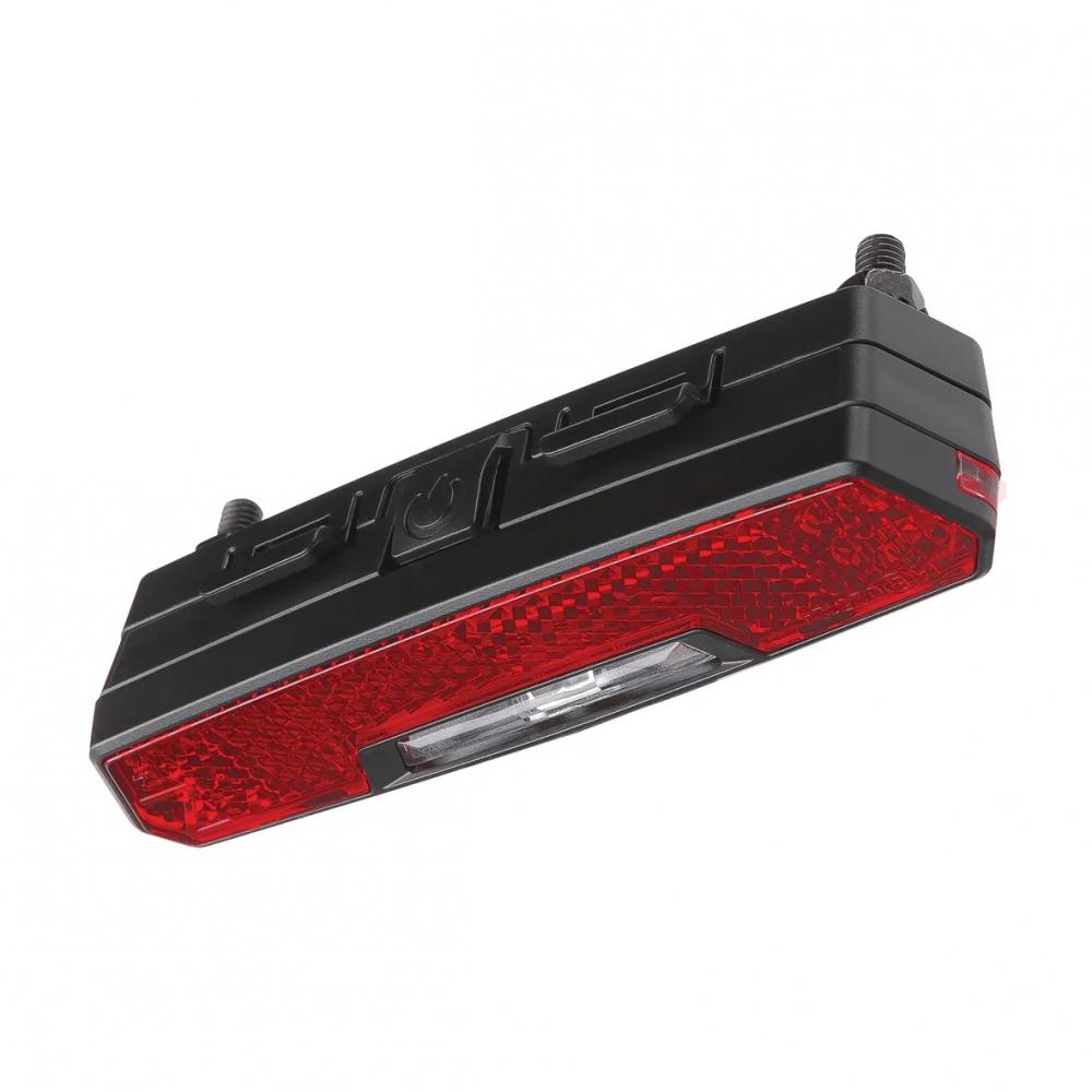 Axa Juno Batterie-Rücklicht schwarz, 80mm LED Gepäckträger StVZO für Fahrräder.
