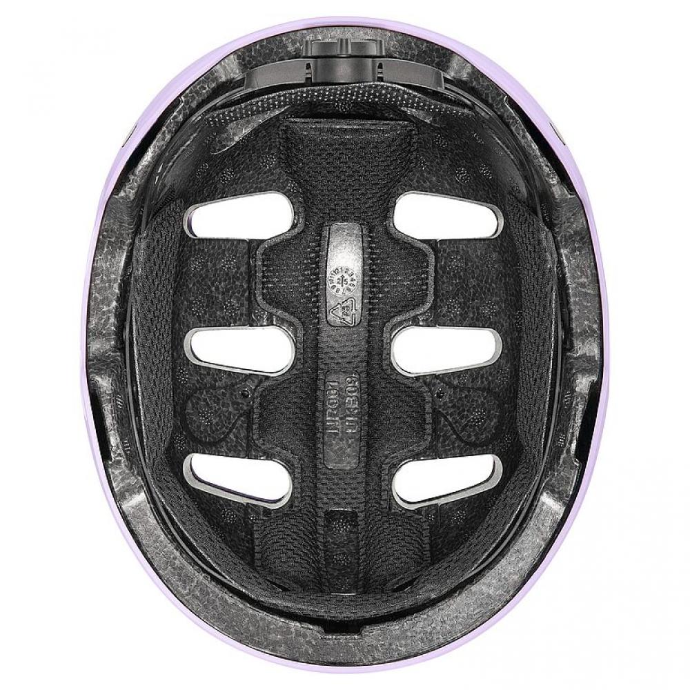 Innenansicht uvex kid 4 style Kinderhelm flower lilac matt (55-58 cm) mit IAS-System, EPS, 360°-Vollring und 10 Belüftungen.