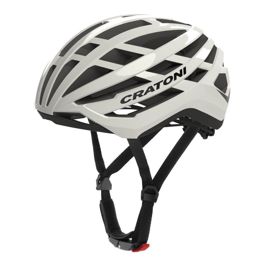 Cratoni C-Vento - Aerodynamischer Rennradhelm weiß glossy-matt S-M 52-57 cm - Leicht - Fahrradhelm - belüftet mit innovativem Belüftungssystem abnehmbarem Visier und optimaler Passform für maximalen Komfort und Sicherheit