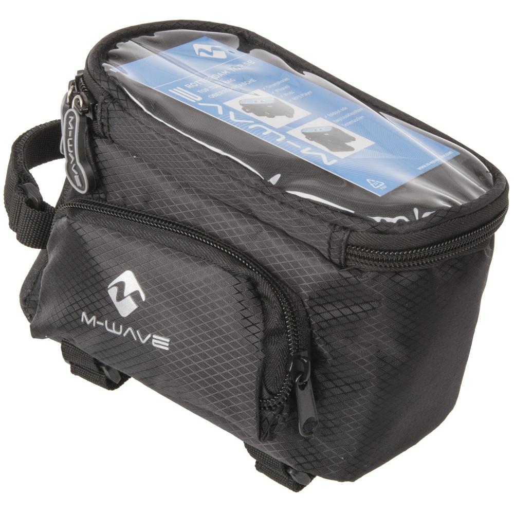M-WAVE Rotterdam Top SB Oberrohrtasche - funktionale Rahmentasche mit Smartphone-Fach für Oberrohrmontage