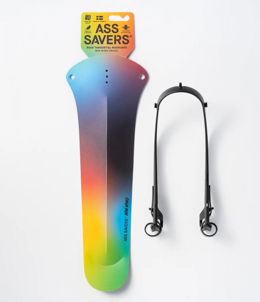 Ass Savers Win Wing 2 Gravel Spektrum ultraleichter, werkzeugloser Hinterrad-Spritzschutz für Gravelbikes bis 60 mm Reifenbreite, 72 g, einfache Montage