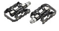 Voxom Pedal Touring SPD-Pe18 schwarz, beidseitig mit Plattform und SPD-System, Cr-Mo Achse, Aluminium-Körper.