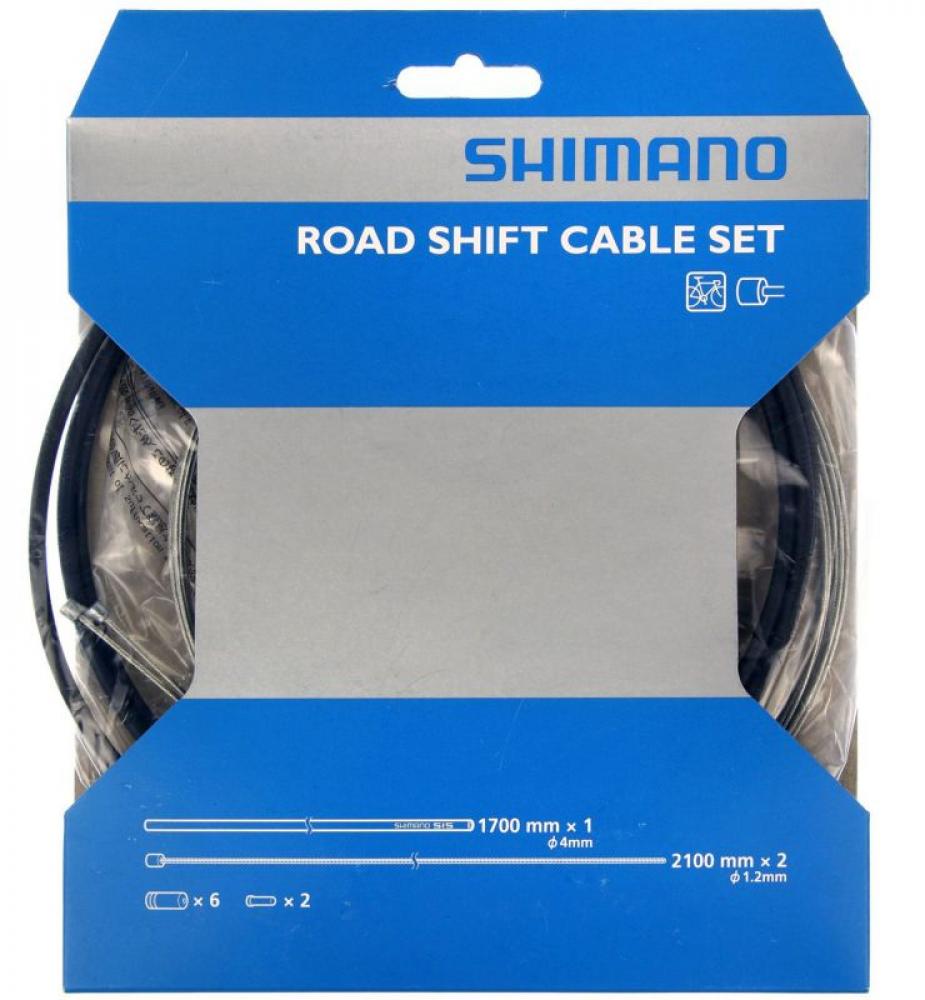 Shimano Road Schaltzug-Set mit PTFE-beschichteten Stahl-Innenzügen für präzise Rennradschaltung.