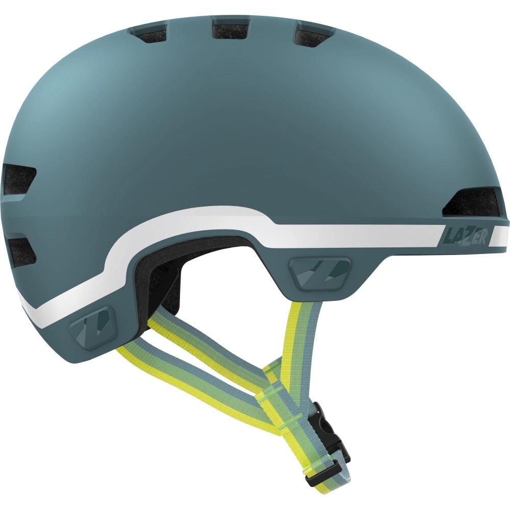 LAZER Kinder-Fahrradhelm Maze Jr KinetiCore GoFluo Matt - sicherer Urban-Helm für Kids