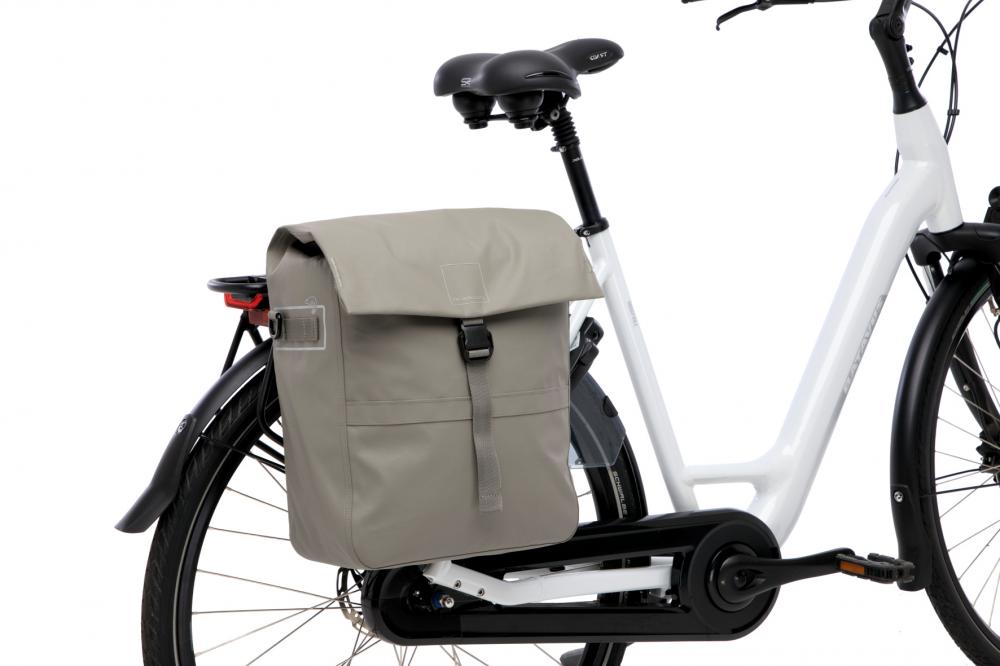 New Looxs Radtasche Leeds Single Taupe 18-20 l - praktische Alltags-Gepäckträgertasche