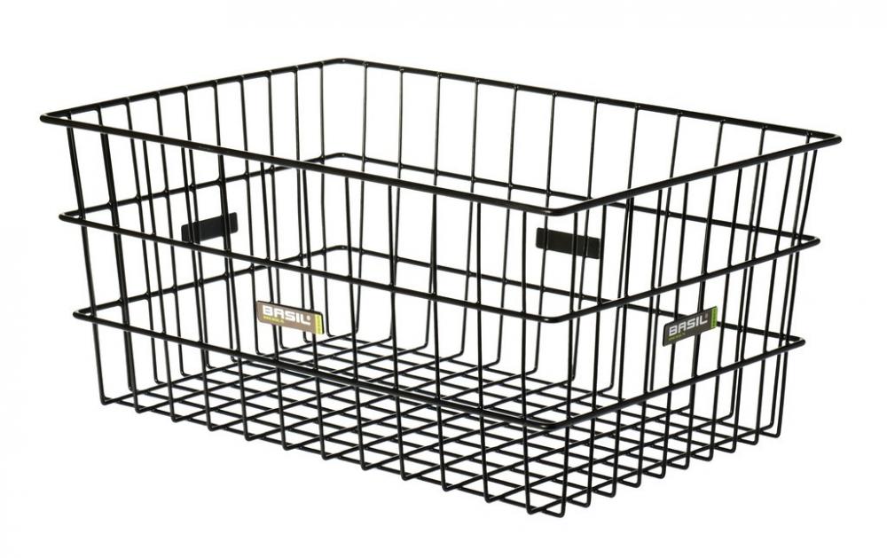 Basil Hinterradkorb Zembla schwarz 53x37x23 cm aus Draht für Fahrrad-Gepäckträger.