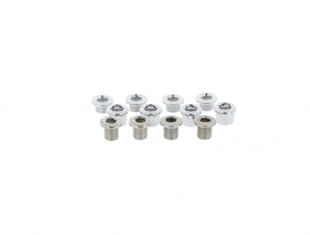 Stronglight Kettenblattschrauben-Set für 4-Arm MTB-Kurbeln, 3-fach, verchromter Stahl, kompatibel nur mit Stronglight Kettenblättern