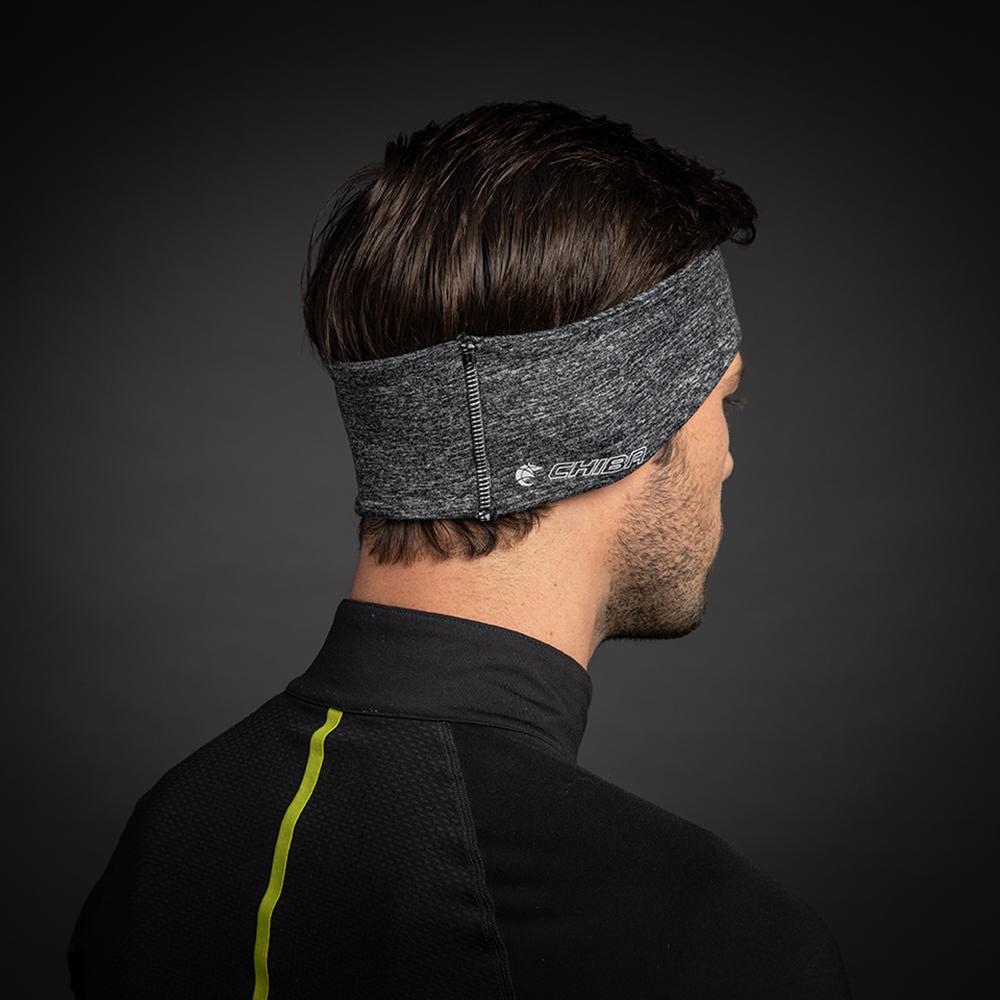 CHIBA Stirnband Pro Man - L/XL, hellgrau, Thermostretch, reflektierend