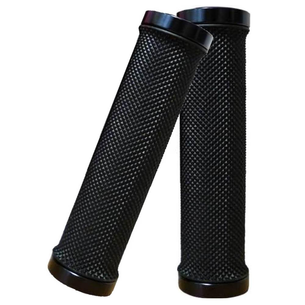 Ergotec Lenkergriffe Bilbao RSK-09/2, schwarz, griffige Fahrradgriffe mit Rautenmuster.