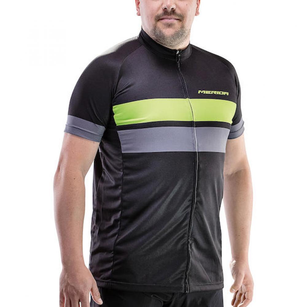 Merida Trikot ACTIVE STRIPE Herren schwarz/grün XS Schwarz/grün - atmungsaktives Fahrradtrikot