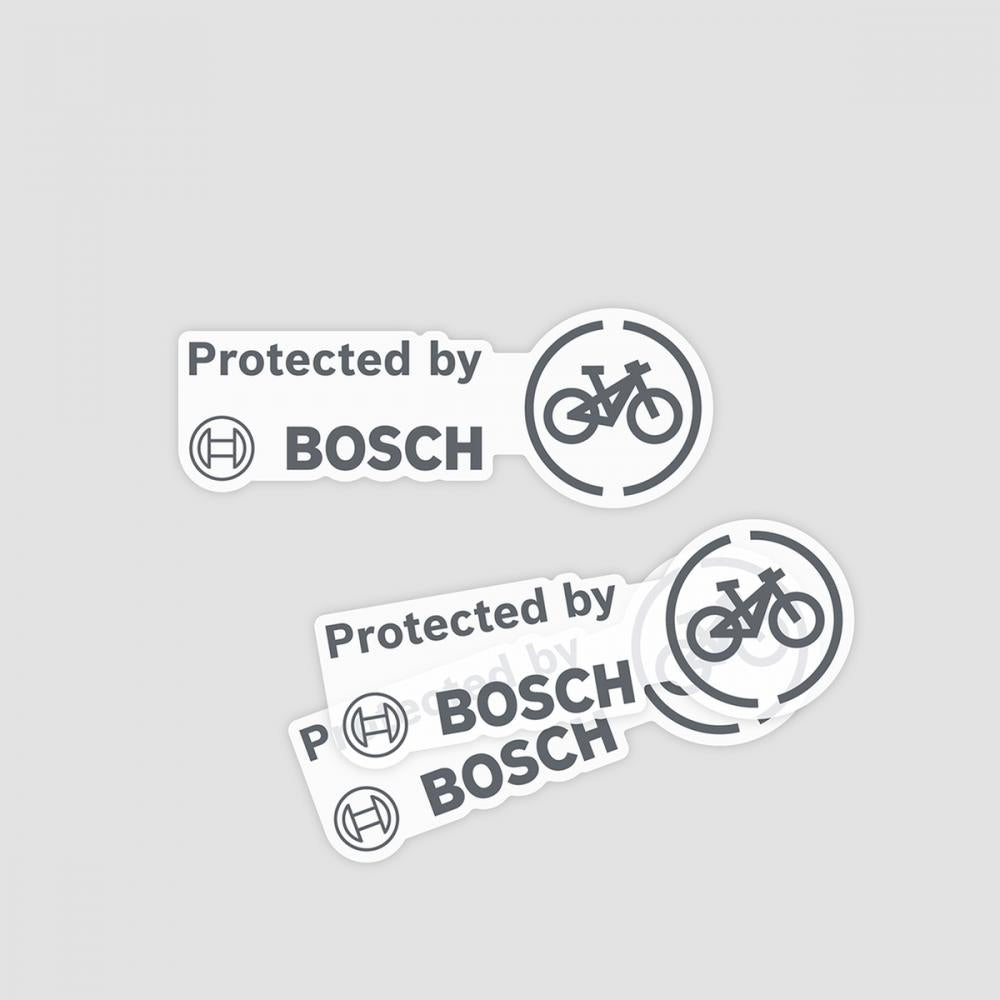 Bosch eBike Aufkleber "protected by Bosch" 10er Set - Schutz & Diebstahlprävention