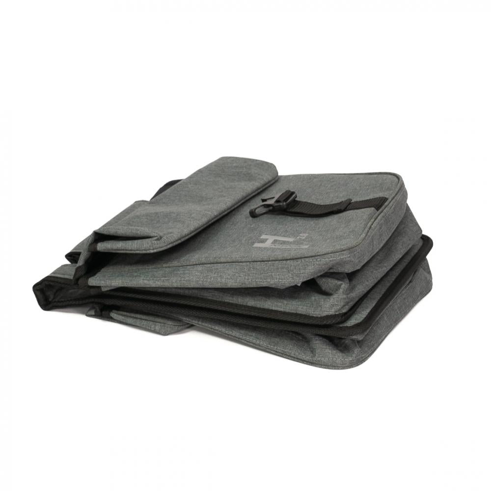 Haberland Doppeltasche 31l Basic L 3.0 grau, flach gefaltet, flexible Gepäcklösung für Alltag und Tour.