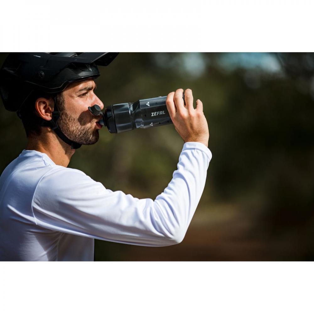 Zéfal Trinkflasche Sense Soft No-Mud Transparent 800 ml - sauberes Trinken bei jeder Fahrt