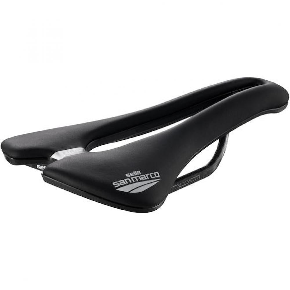 Selle San Marco Sattel Aspide Short Carbon FX 155 x 255 mm Schwarz - leichter Rennrad-Performance-Sattel