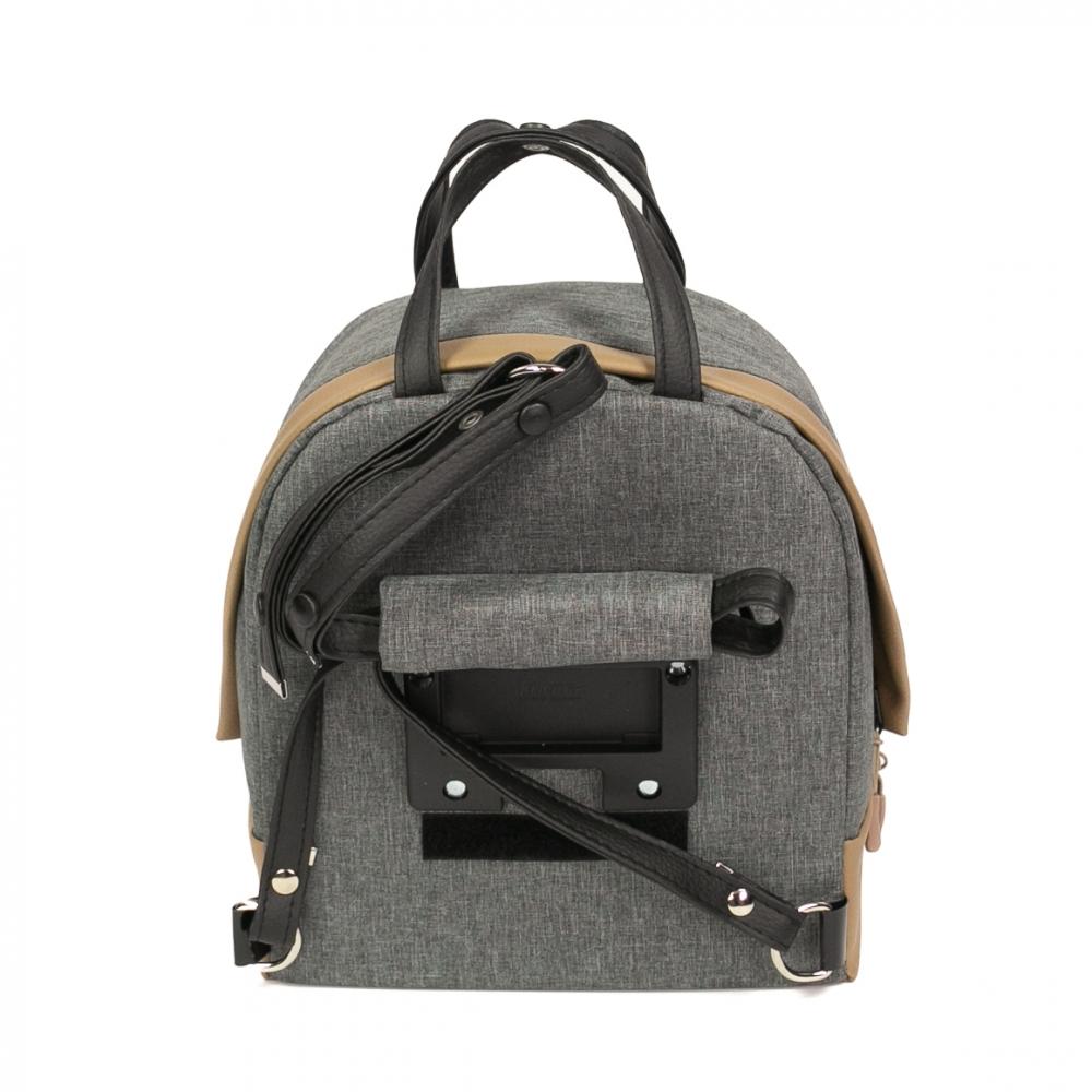 Haberland Rucksack-Lenkertasche Bella grau/hell- - flexible Lenkertasche & Rucksack