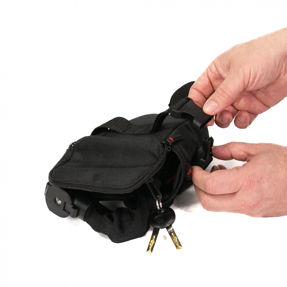 Haberland Tasche f. Schlosskette mit Schlosskörper schwarz - sichere Satteltasche bis 3 kg