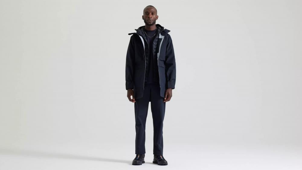 3L Hooded Shell Parka Schwarz XXL - Wasserdichte Herren Winterjacke mit Kapuze