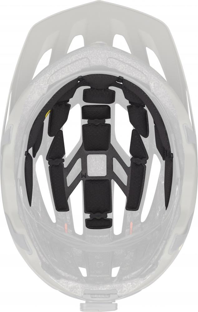 Specialized MIPS PADSET AMBUSH L Ersatz-Polster-Set schwarz im Inneren eines Ambush Helms von oben.