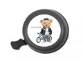BB Klostermann beBell Fahrradklingel "Let's Ride", Ø55mm, schwarz, Teddy-Bär-Motiv, Metallkonstruktion, passend für Lenkerdurchmesser 1,72,5 cm, klarer Klang