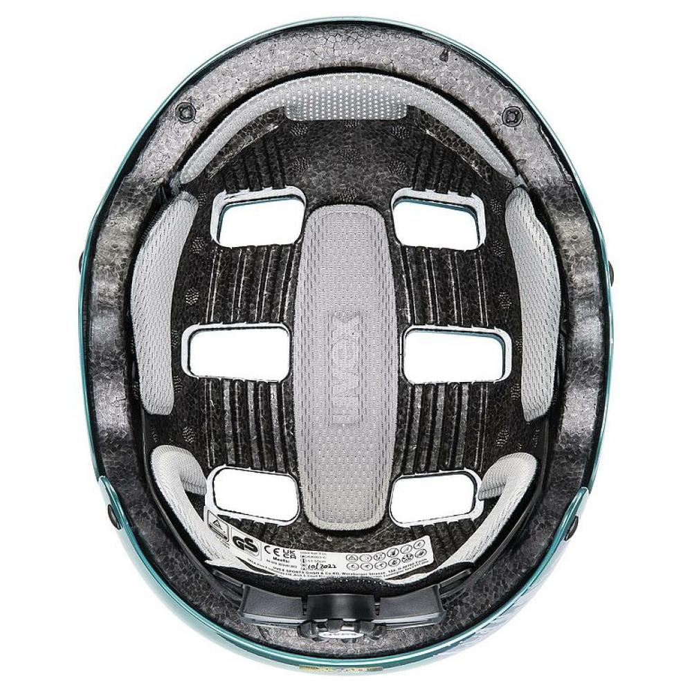 Uvex Kid 3 Kinder-Fahrradhelm teal-silver 51-55 cm - robuster Hartschalenhelm mit EPS-Innenschale, IAS-Größenanpassung, Monomatic-Verschluss und 10 Belüftungsöffnungen