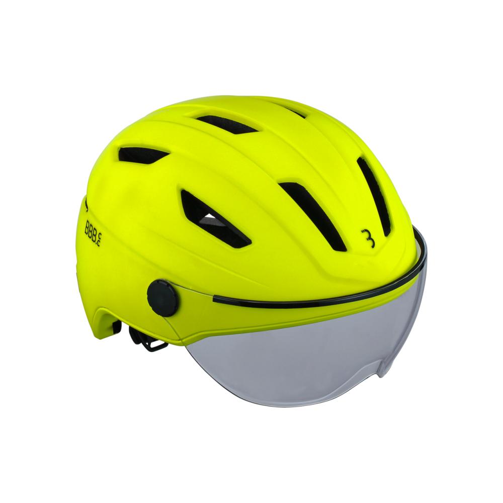 BBB Cycling Helm Move Faceshield L neon - sicherer E-Bike- & City-Helm mit Visier