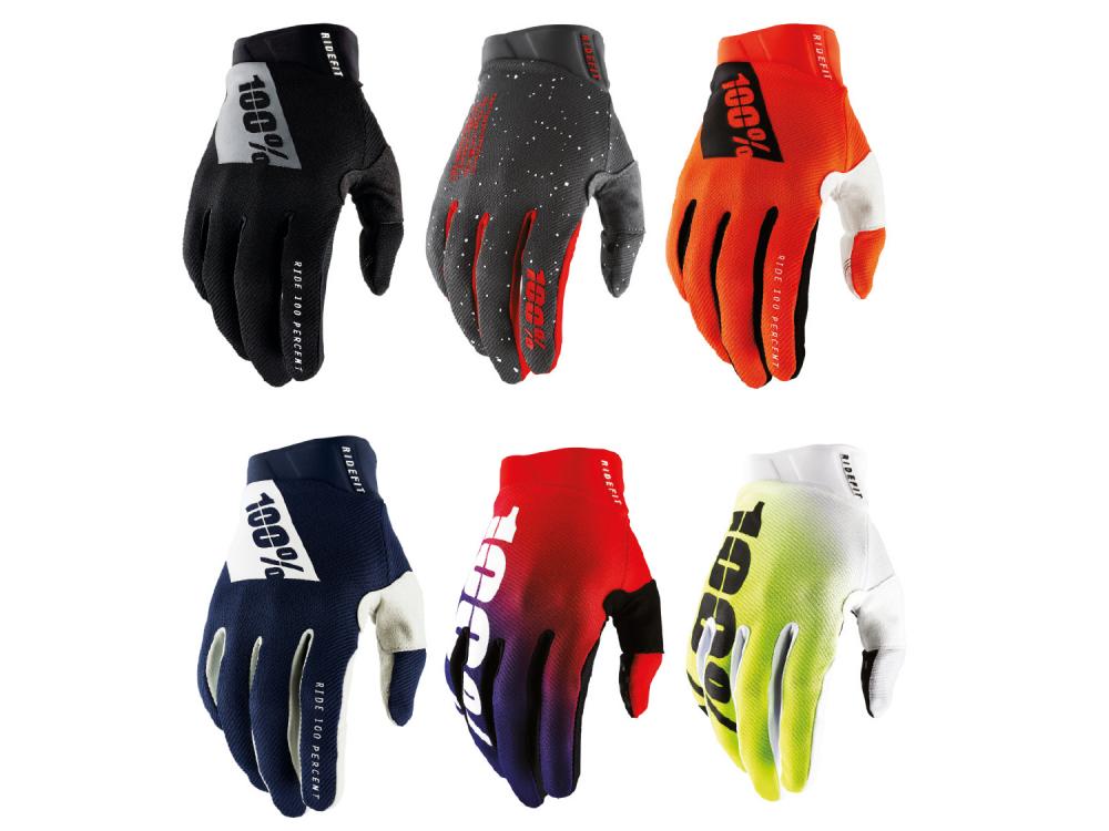 100% Ridefit Gloves S black/white - leichter MTB-Handschuh mit Top-Grip