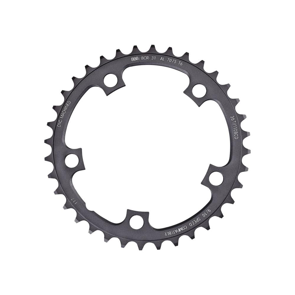 BBB Cycling Kettenblatt CompactGear 36T/110mm anthrazit 36T 110mm - präziser Antrieb für Rennräder