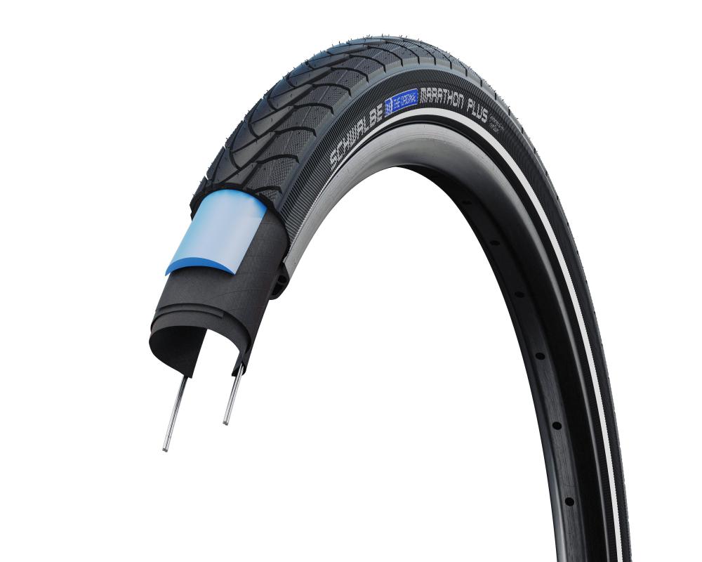 Schwalbe Marathon Plus 20x1.35" (35-406) Drahtreifen mit SmartGuard Pannenschutz, reflektierenden Seitenstreifen, geeignet für E-Bikes bis 25 km/h