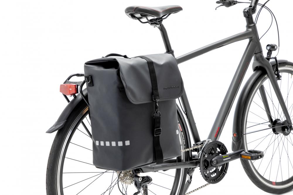 New Looxs Radtasche Odense Single Black Black - geräumige Fahrradtasche für Alltag & E-Bike