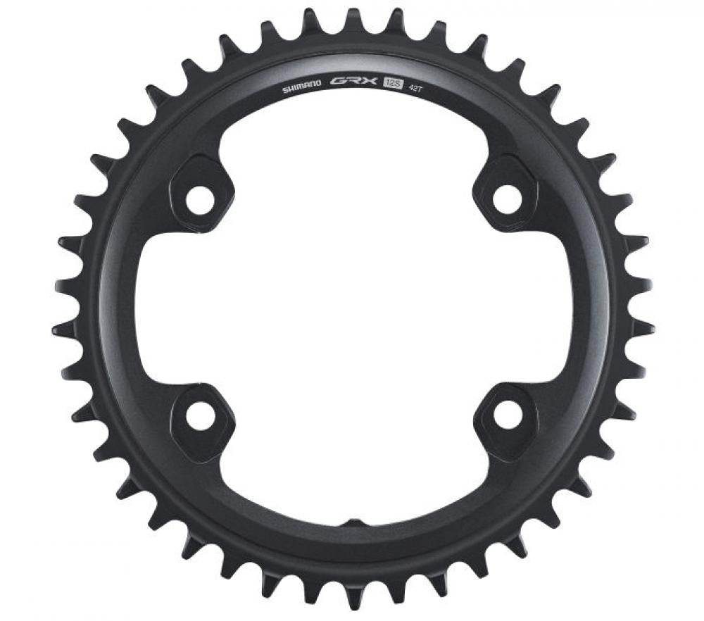 Shimano GRX Kettenblatt FC-RX820-1 mit 42 Zähnen, schwarz, 12-fach, 4-Arm-Aufnahme für Gravel-Bikes.