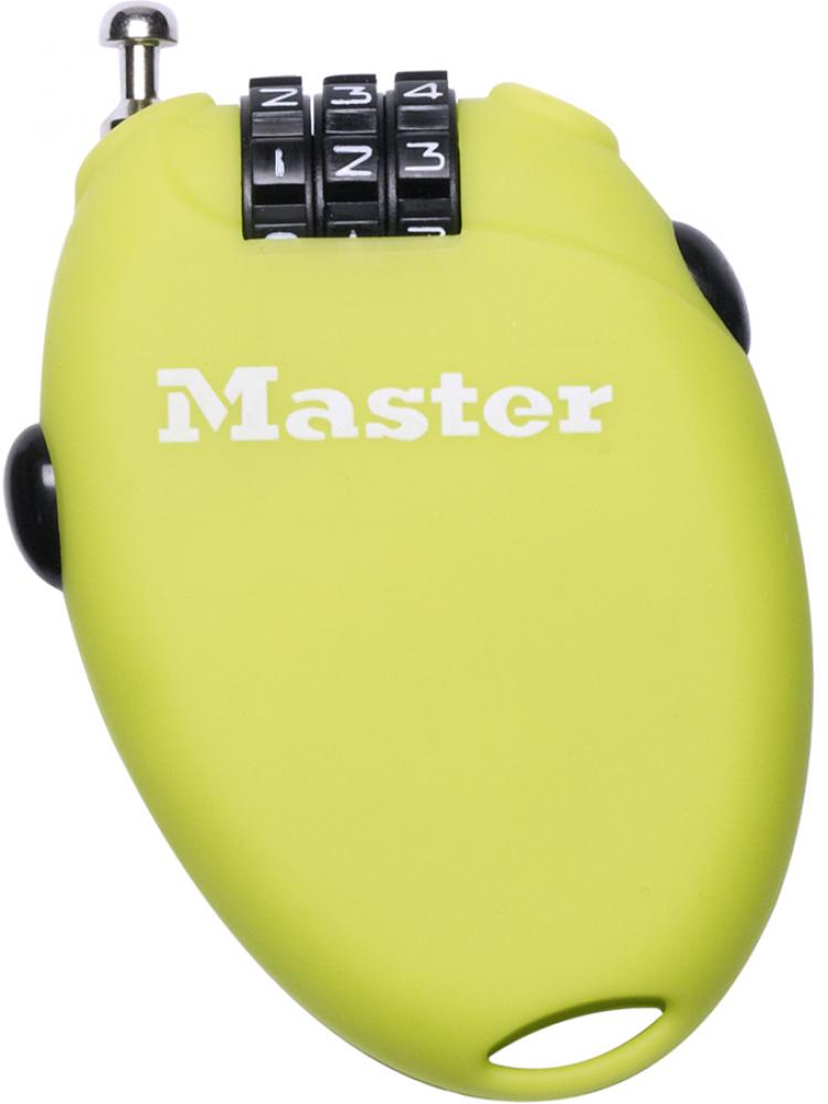 Master Lock Kabelschloss Retractor 4er Pack 2 mm x 700 mm - kompakte Diebstahlsicherung 700