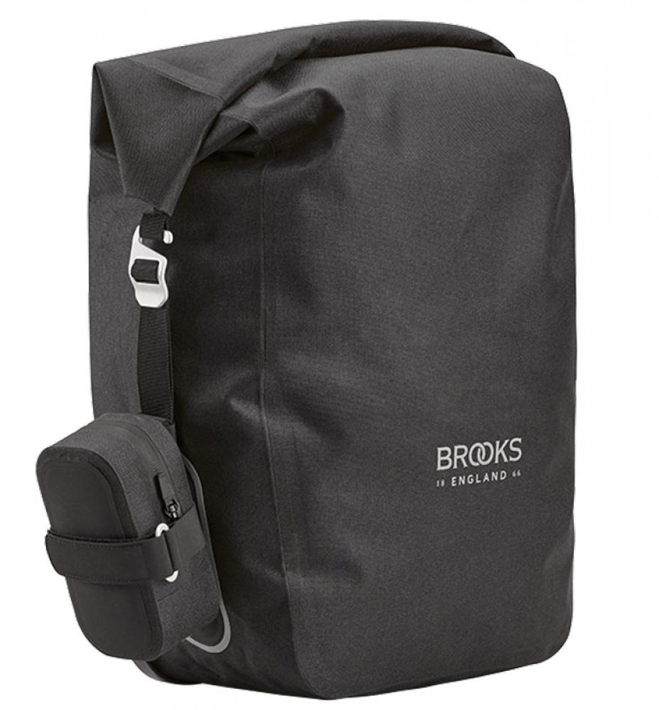 BROOKS Scape Pannier Small Black - wasserdichte Fahrradtasche 10-13 Liter aus 600D Polyester mit Hypalon-Details - 760 g leicht, 260x150x300-400 mm