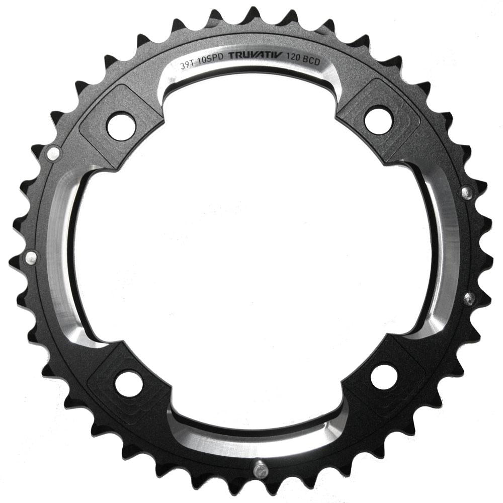 Truvativ MTB Kettenblatt 39 Zähne 120mm Lochkreis 2x10 BB30 Alu 7075-T6 S2 schwarz - für SRAM XX/X0/X9
