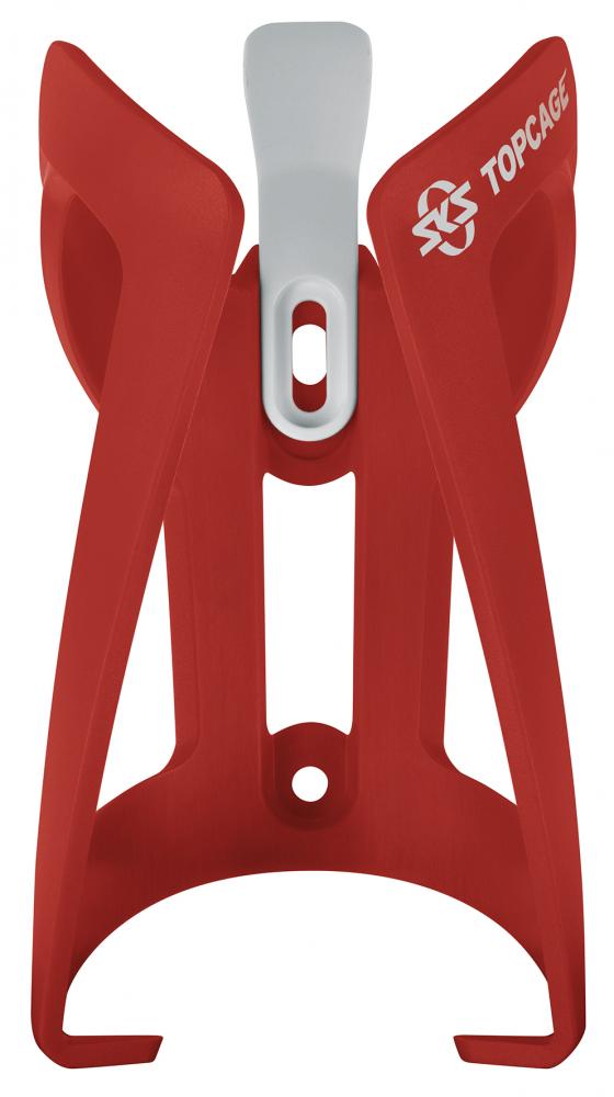 SKS Flaschenhalter Topcage rot robuster und leichter Flaschenhalter aus Kunststoff, ideal für MTB und Trekkingräder, mit sicherem Halt für Flaschen bei jedem Terrain