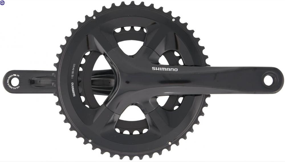 SHIMANO Kurbelgarnitur FC-RS510 11-fach 170 mm 52-36 Zähne - Effiziente Performance für Rennrad-Antriebe