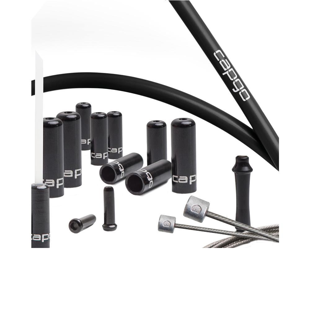 capgo OL Schaltset lang schwarz Shimano/Sram MTB ATB Road - PTFE-gefettete Außenhülle mit Kevlar