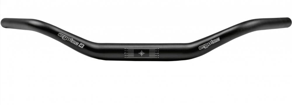 Ergotec Moon Cruiser Lenker 31,8 mm, 610 mm Breite, 55 mm Höhe, 60° Griffwinkel, Safety Level 4, Aluminium, schwarz sandgestrahlt, ideal für City- und Trekkingräder