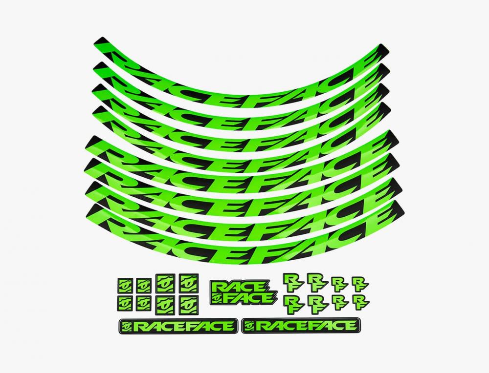 Race Face Laufrad Decal Set, XL, neon grün - auffälliges Tuning für dein Bike