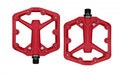 Crankbrothers Stamp 1 Gen 2 Plattformpedal rot, klein 100x100 mm, Nylon, 10 Pins pro Seite, konkav, IGUS LL-Gleitlager, Chromoly-Achse