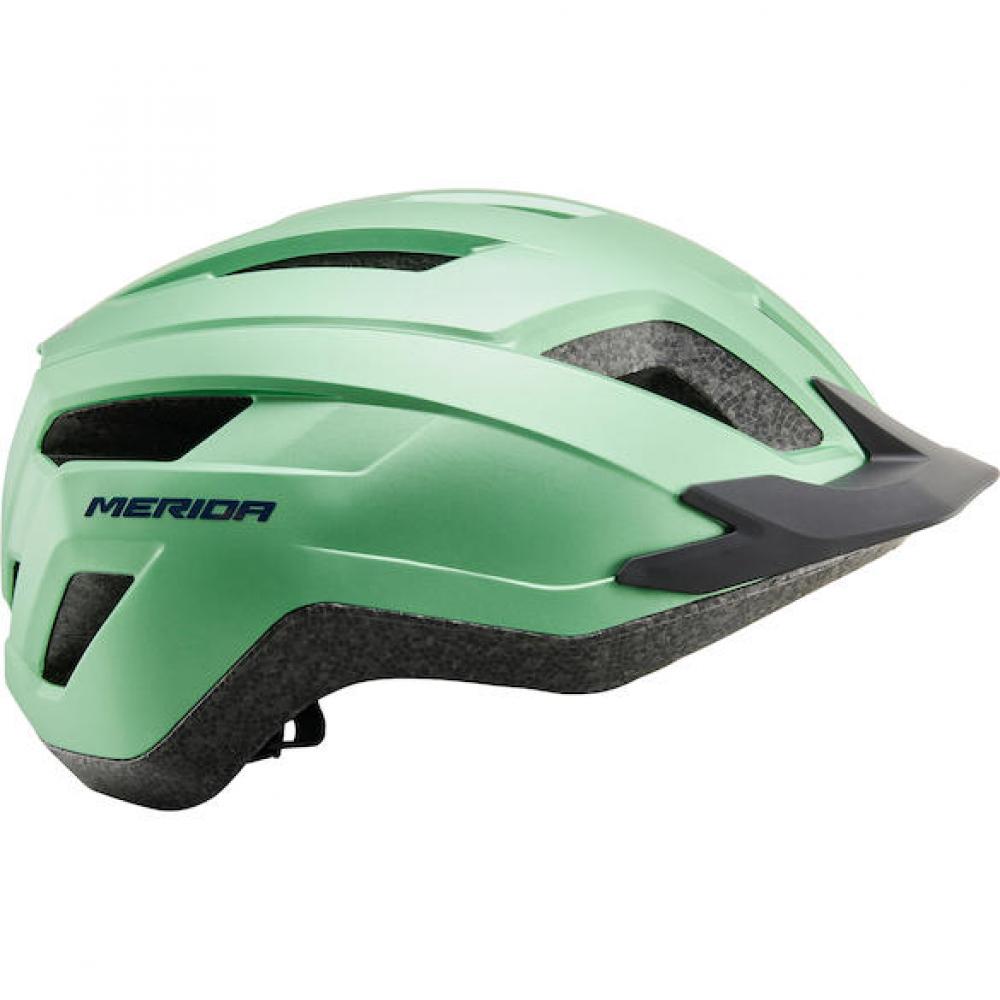 Merida Helm Commute grün 54-58 cm Grün - leichter City- und Pendlerhelm mit LED-Rücklicht