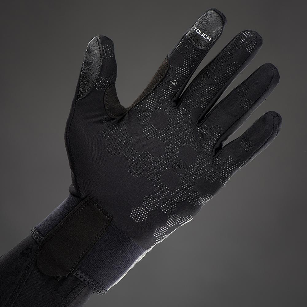CHIBA Overflap Light - Radhandschuhe L hellgrau, wind- & wasserdicht, Thermofleece, Touchfinger