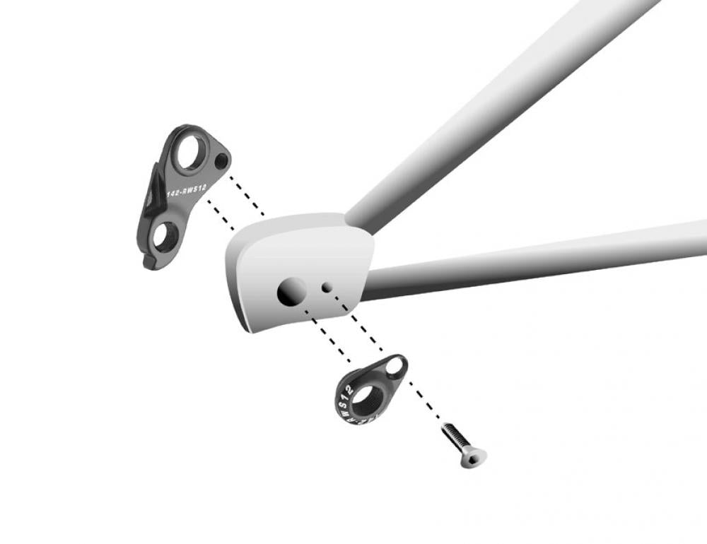 MARWI Schaltauge GH-182 mit Schrauben und Achskappe - präzise CNC-gefertigt, aus Aluminium