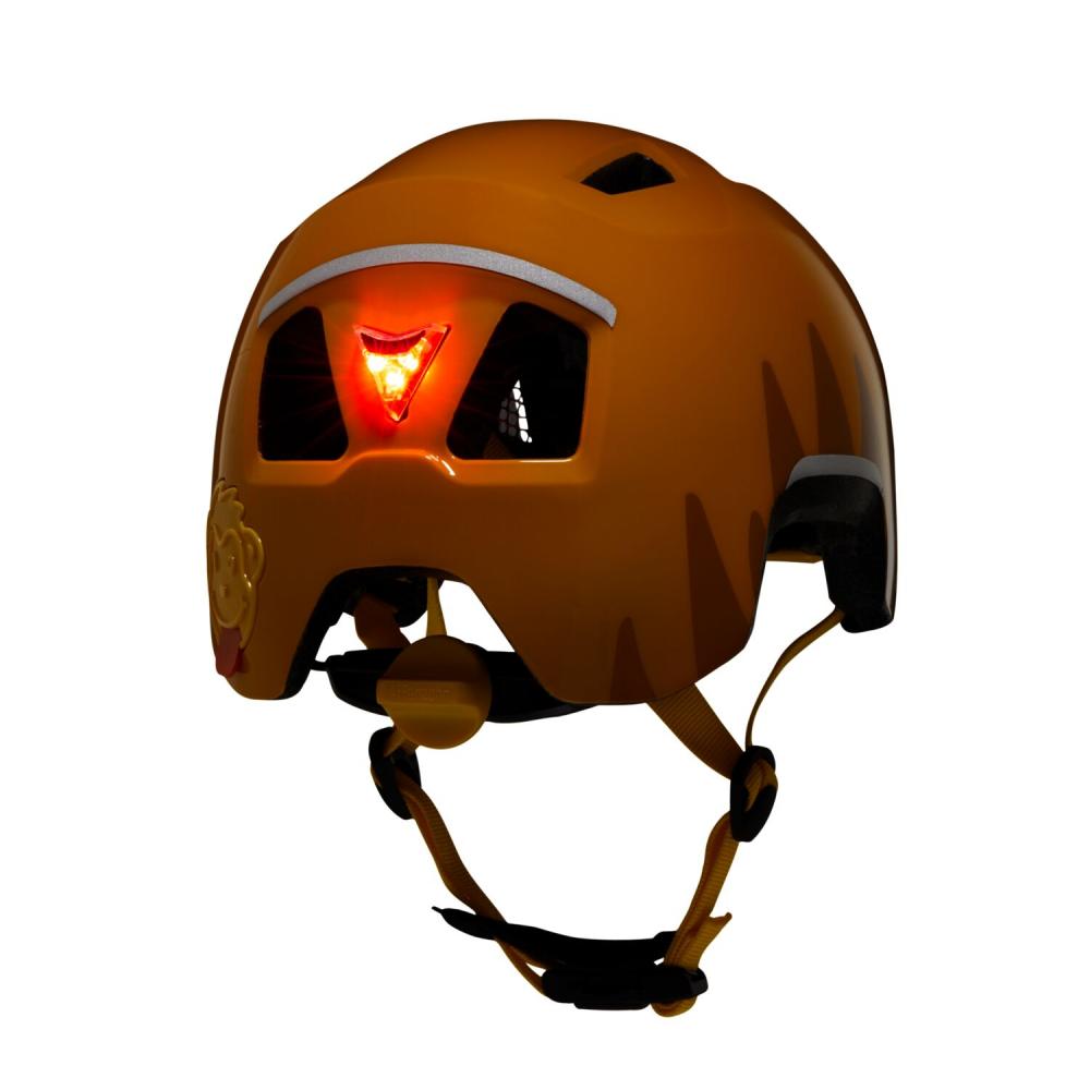 Affenzahn Kinder-Fahrradhelm Tiger Gelb Größe S (4853 cm) mit Magnetverschluss, LED-Rücklicht, waschbarem Innenpolster und Insektenschutz, EN 1078 zertifiziert