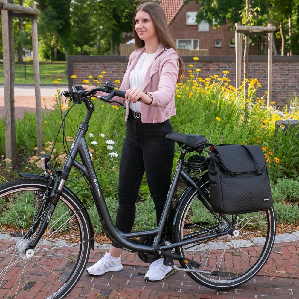 Haberland Business-Tasche Lifestyle schwarz - elegante Fahrradtasche für Laptop & Alltag