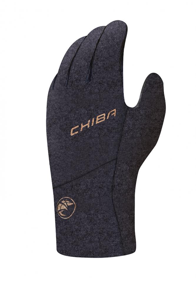 CHIBA All Natural Glove Warm - Radhandschuhe, wasserdicht, winddicht, atmungsaktiv, S, schwarz