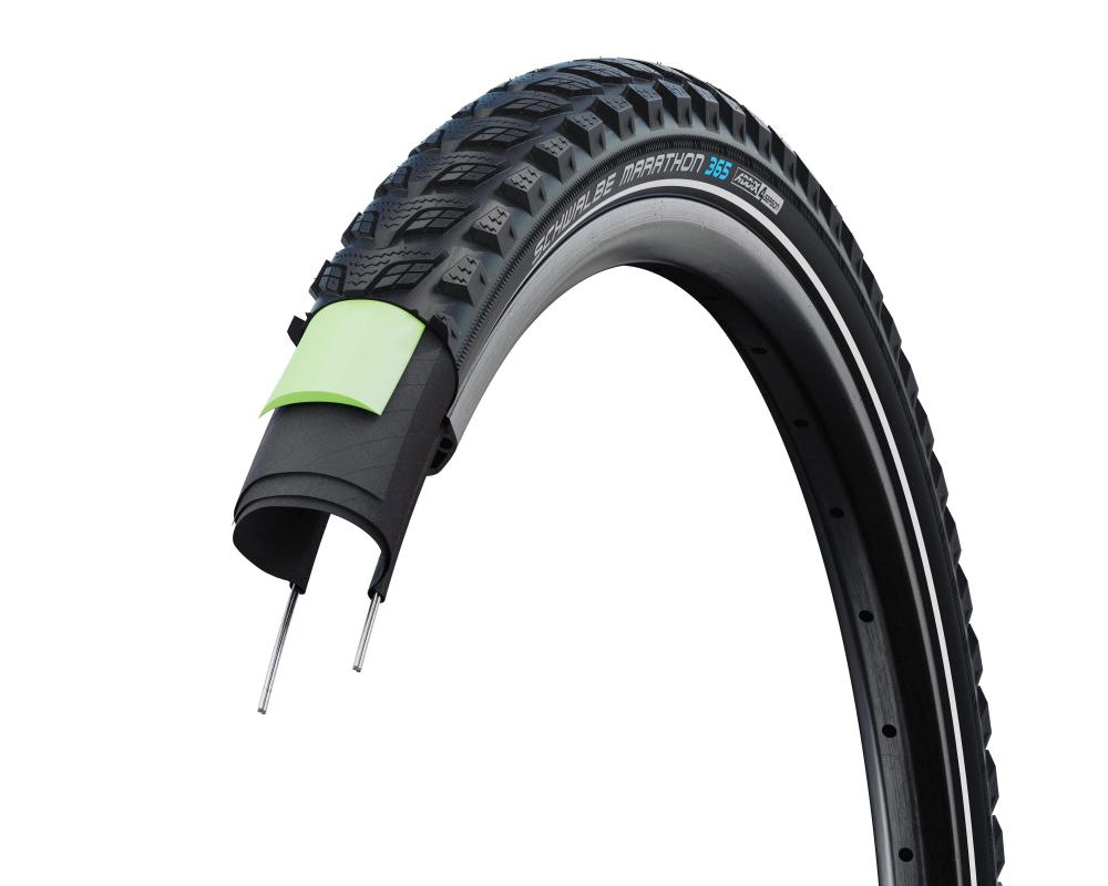 Schwalbe Reifen "Marathon 365"nHS475 - Drahtreifen - 67 EPI Draht GreenGuard Addix 365 schwarz / ReflexnFür E-Bikes bis 50km/h Ganzjahresreifen 50-559 (26" x 2 00) 980g - Fahrradreifen